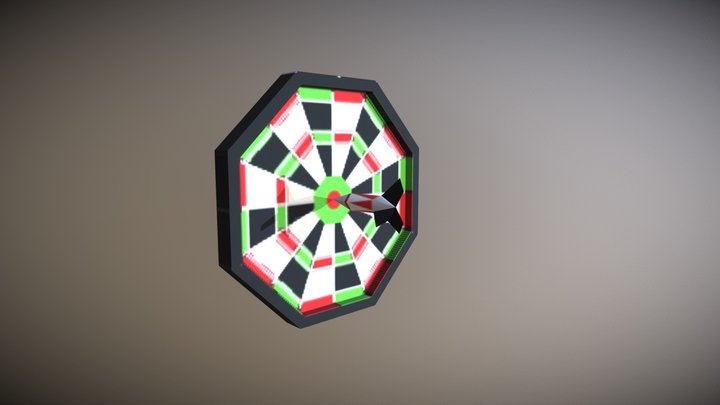 Dart Board And Dart 3D Model