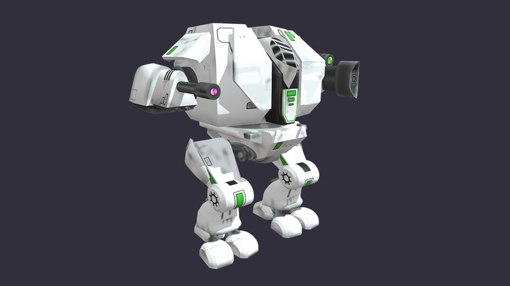 CENTAUR Battle Mech w/ Fusion Gun & Mining Laser 3D Model
