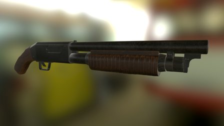 Sawed-Off Pump Action Shotgun 3D Model