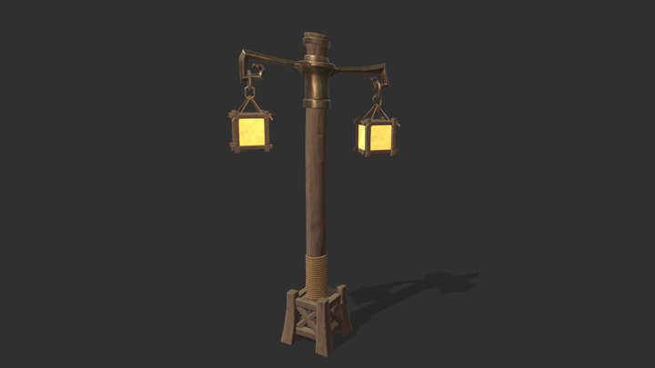 stylized lighting pillar 3D Model