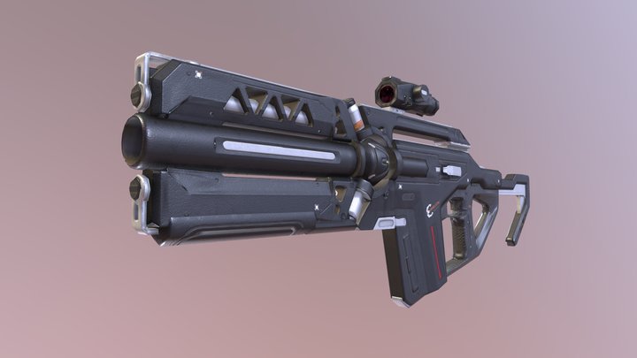 Chameleon Plasma Rifle - Low Poly 3D Model