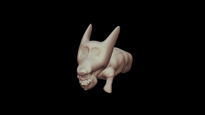 Creepy Wolf 3D Model