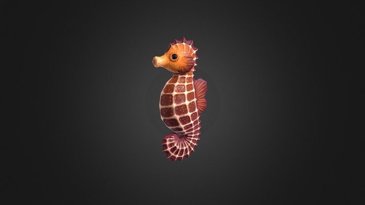 Lowpoly Seahorse 3D Model
