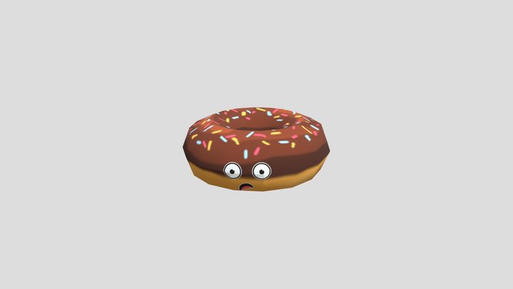 Low Poly Donut with Eyes - Aadhan 1 3D Model