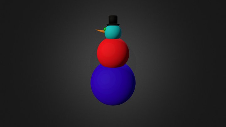 Snowman Colored 3D Model