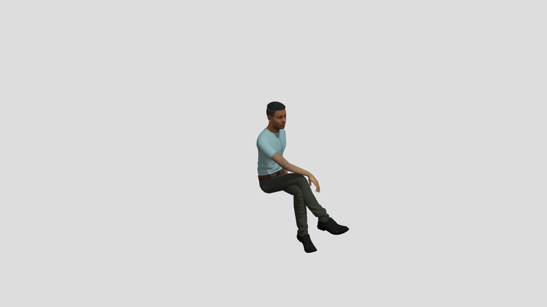 Blue Shirt Guy - Sitting