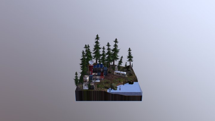 Forest Scene diorama 3D Model
