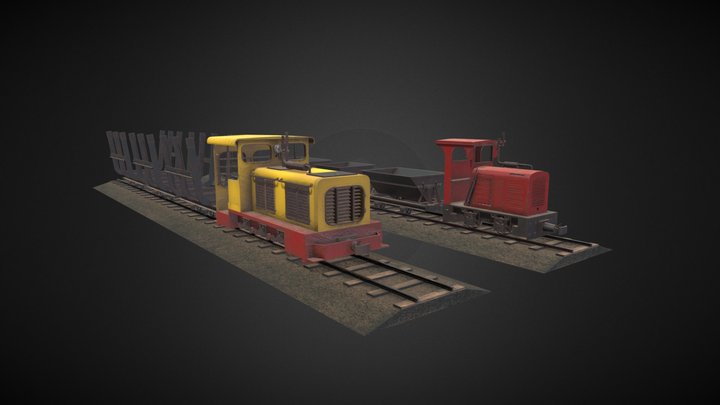 Suggarcane Lorries Train 3D Model