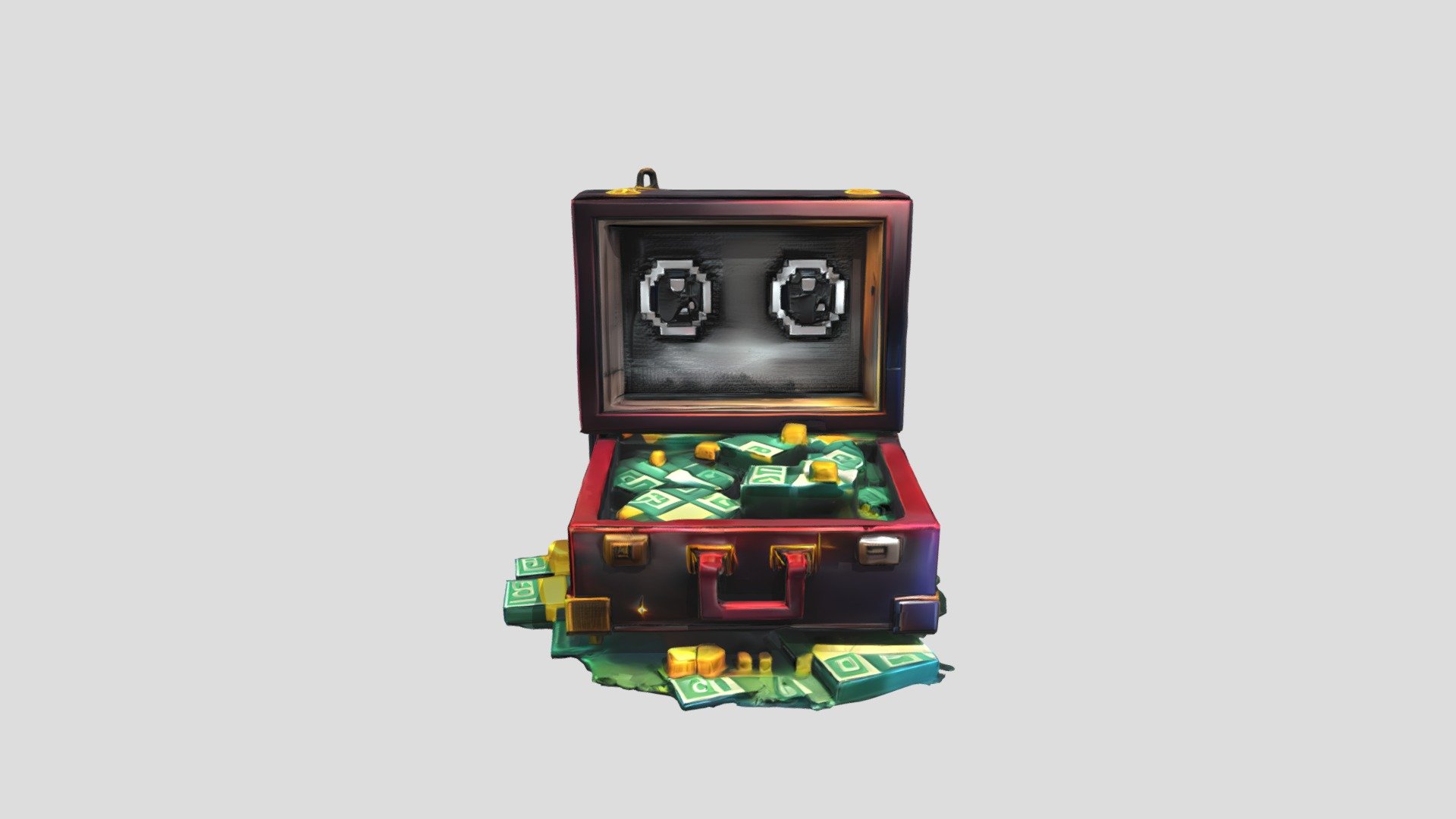 Open treasure chest with eyes - 3D model by SameedAlvi [1a2c6bb ...