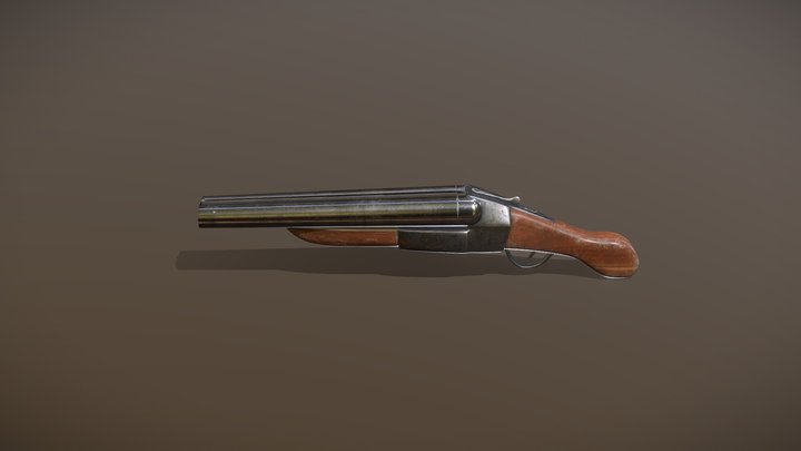 double barrel sawed off shotgun 3D Model