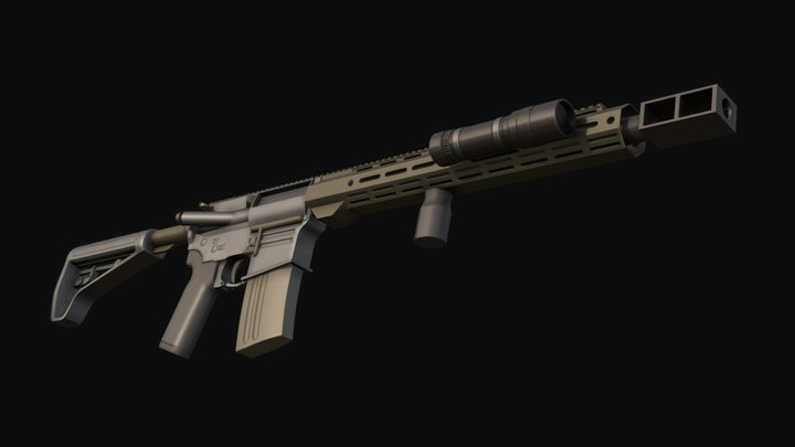 AR15 .50cal 3D Model