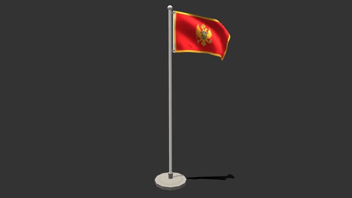 Seamless Animated Montenegro Flag 3D Model