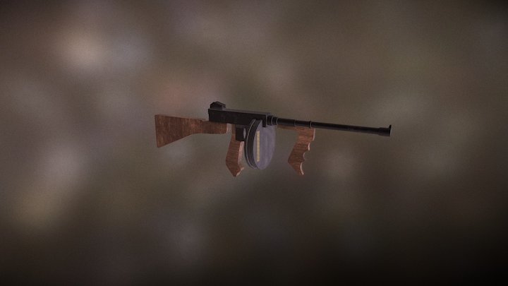 Bioshock Inspired Machine Gun 3D Model