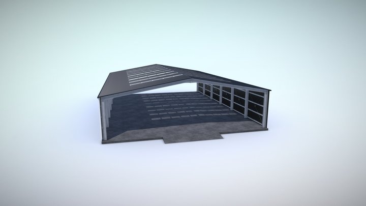 Open Metal Shed High-Poly Model 3D Model