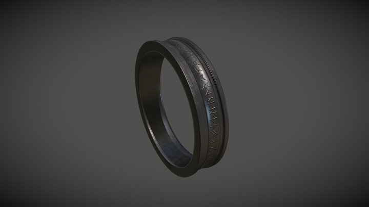 Medieval runes ring 3D Model