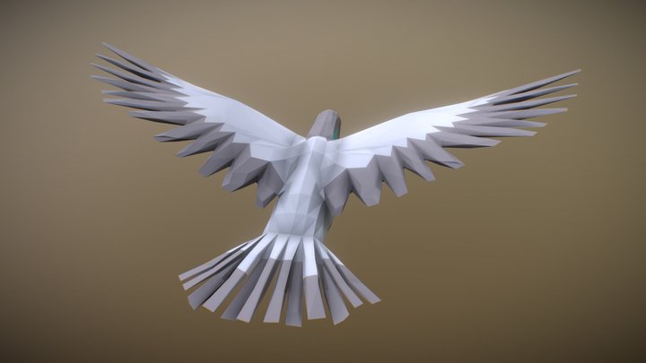 Low Poly Bird: Pigeon 3D Model