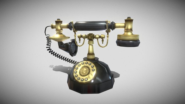 Retro Phone Lowpoly asset 3D Model