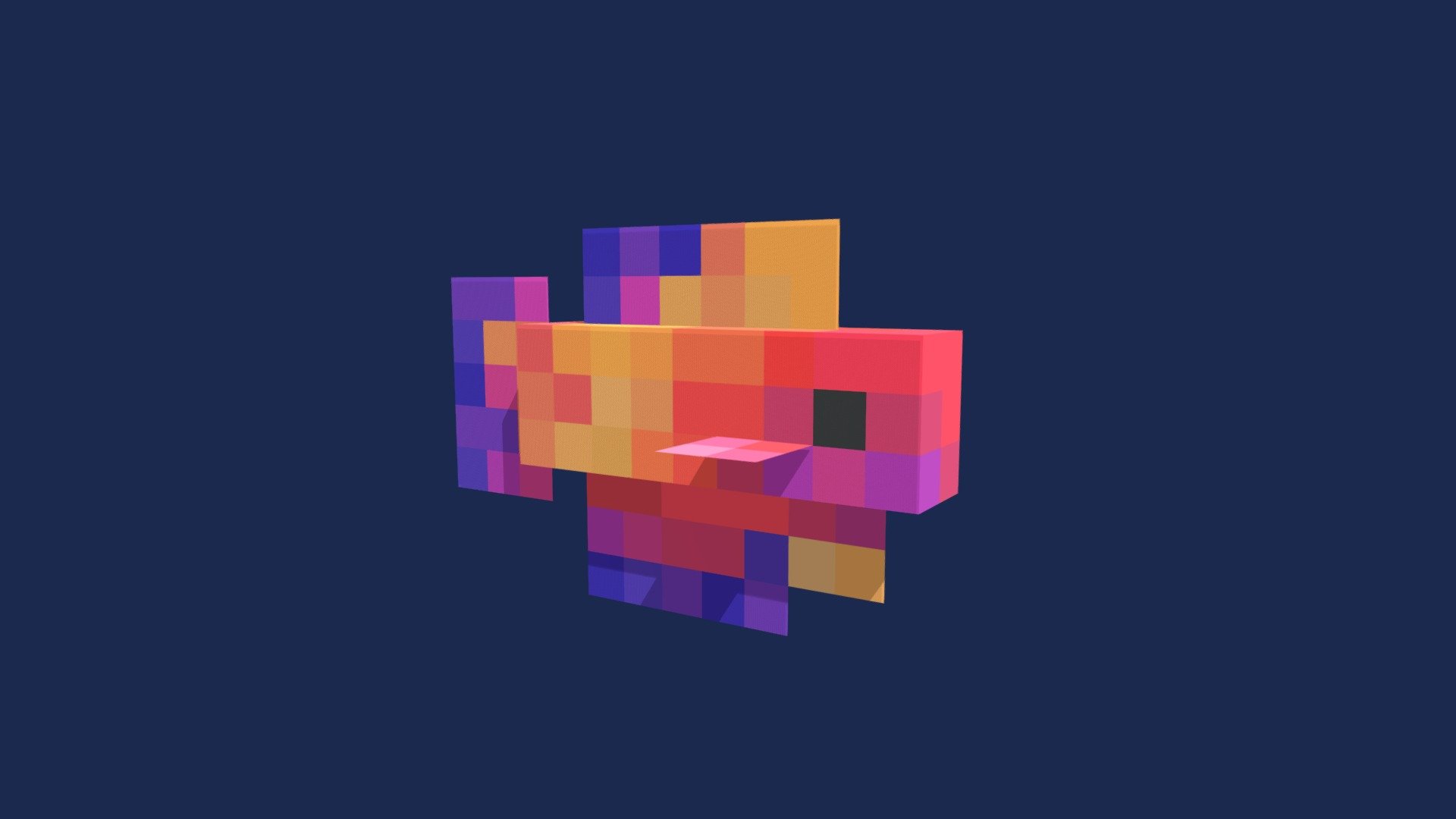 [MINECRAFT] rainbow fish - 3D model by ounzi [1a39870] - Sketchfab