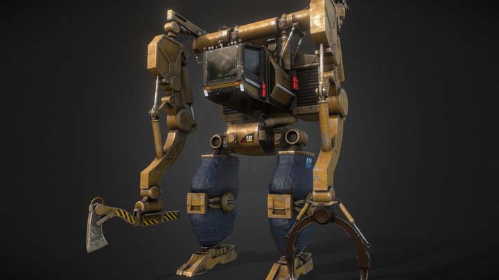 Heavy Machinery Deforester Robot 3D Model
