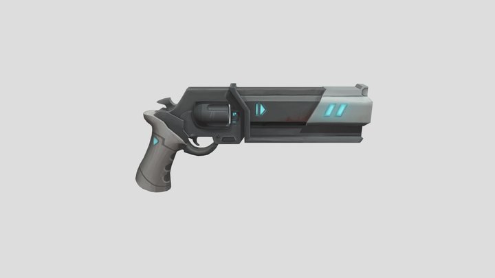 Stylized Revolver 3D Model