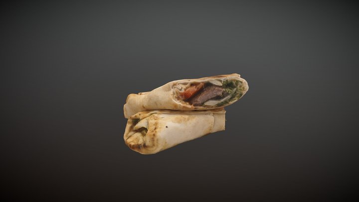 Shish Lamb Kebab Sandwich 3D Model