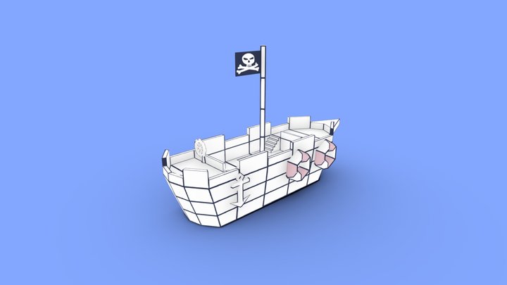 Zip's Pirate Ship / Fundamental Paper Education 3D Model
