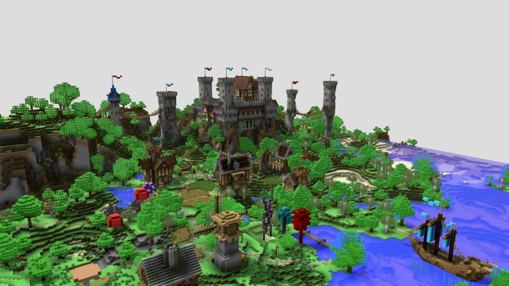 My first world (Beta 1.6) 3D Model