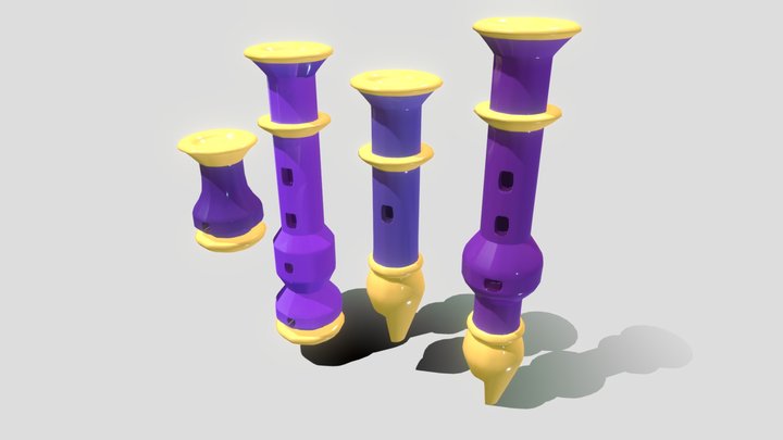 Rayman Bandland - Flutes 3D Model