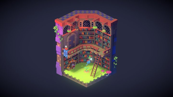 Cute library 3D Model