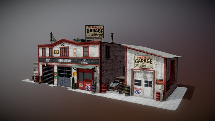 Vintage Industrial Garage SF 3D Model
