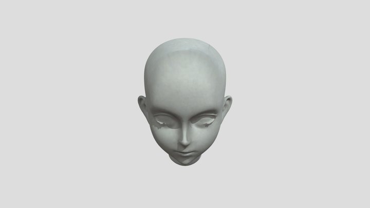 Anime Head Sculpt 3D Model