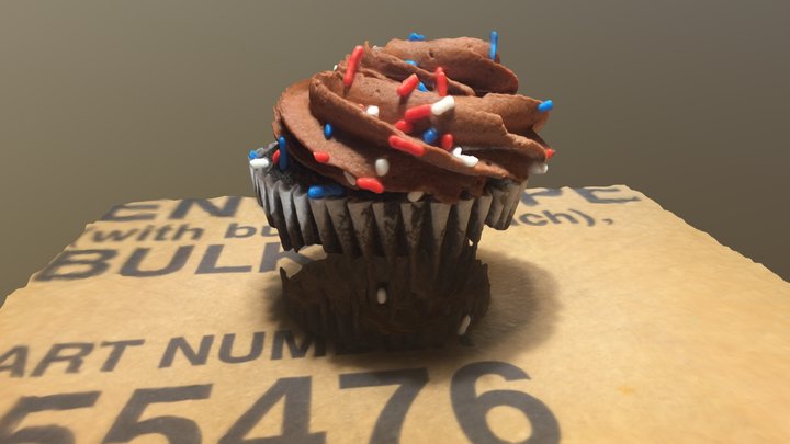 Partial Cupcake 3D Model