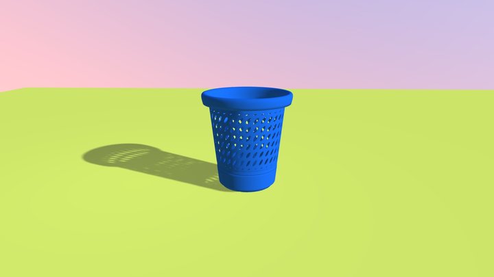 Plastic Trashcan 3D Model