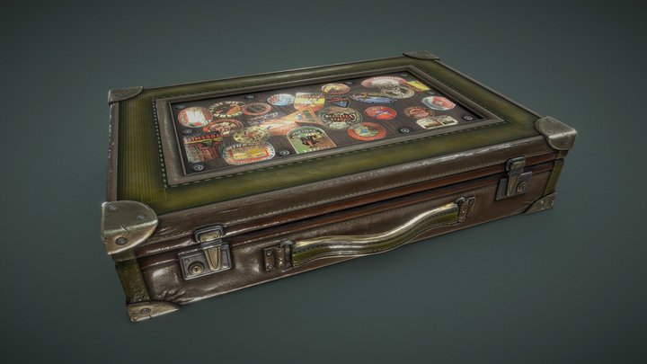 Restored Vintage Leather Suitcase – Modello 3D gratuito STL