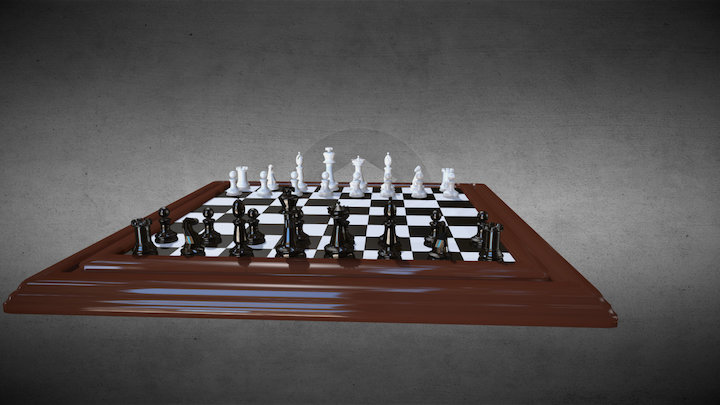 Chess board by blender 3D Model