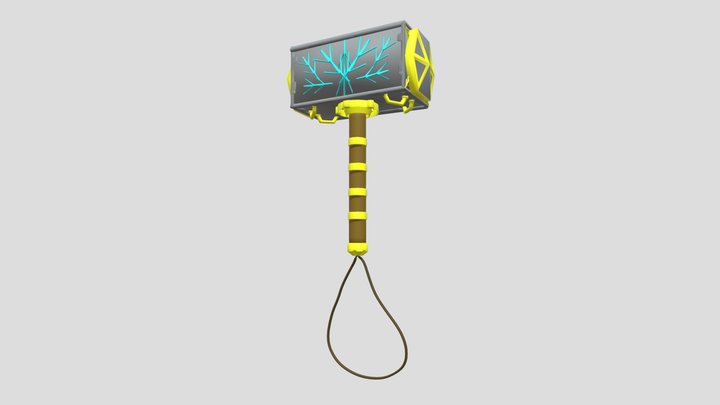 3D model mjolnir from god of war ragnarok VR / AR / low-poly