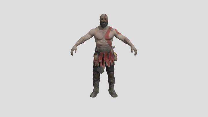 Kratos shirtless 3D Model