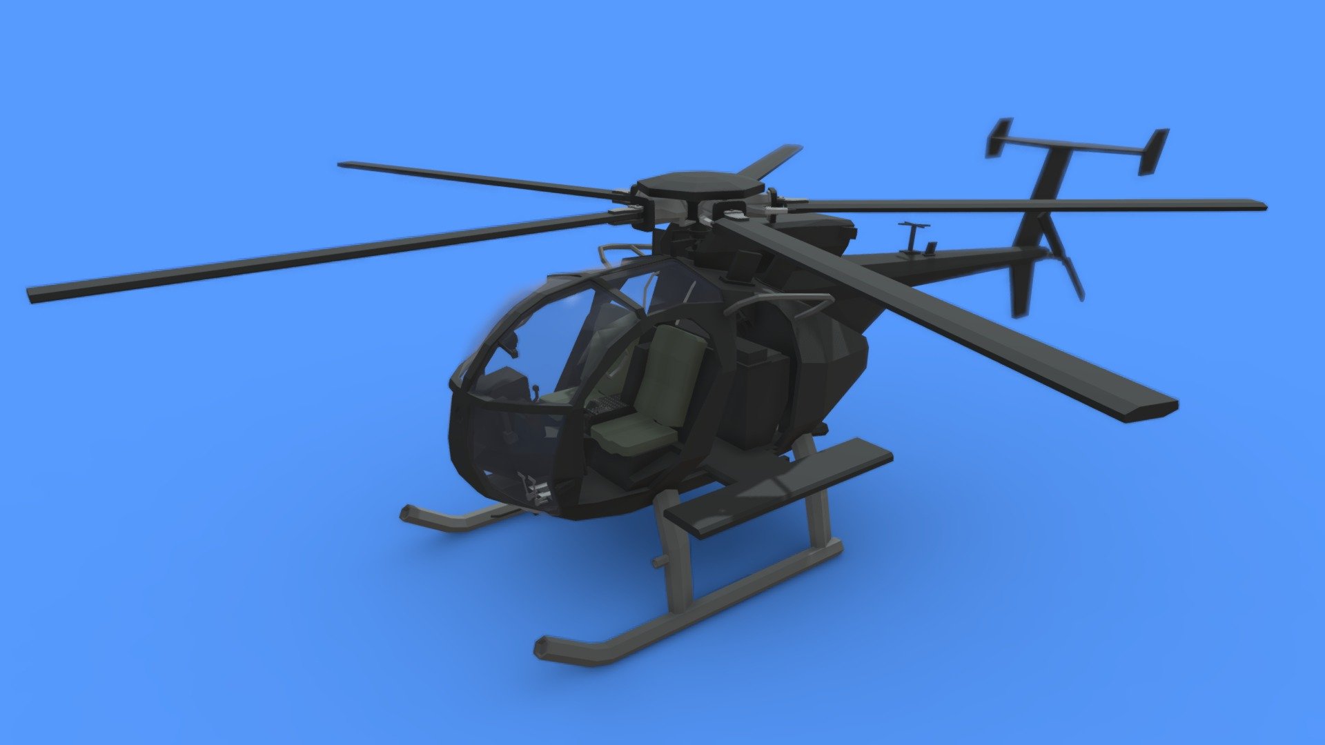 Low-Poly MH-6M - 3D model by JackPot08 [1a4c998] - Sketchfab