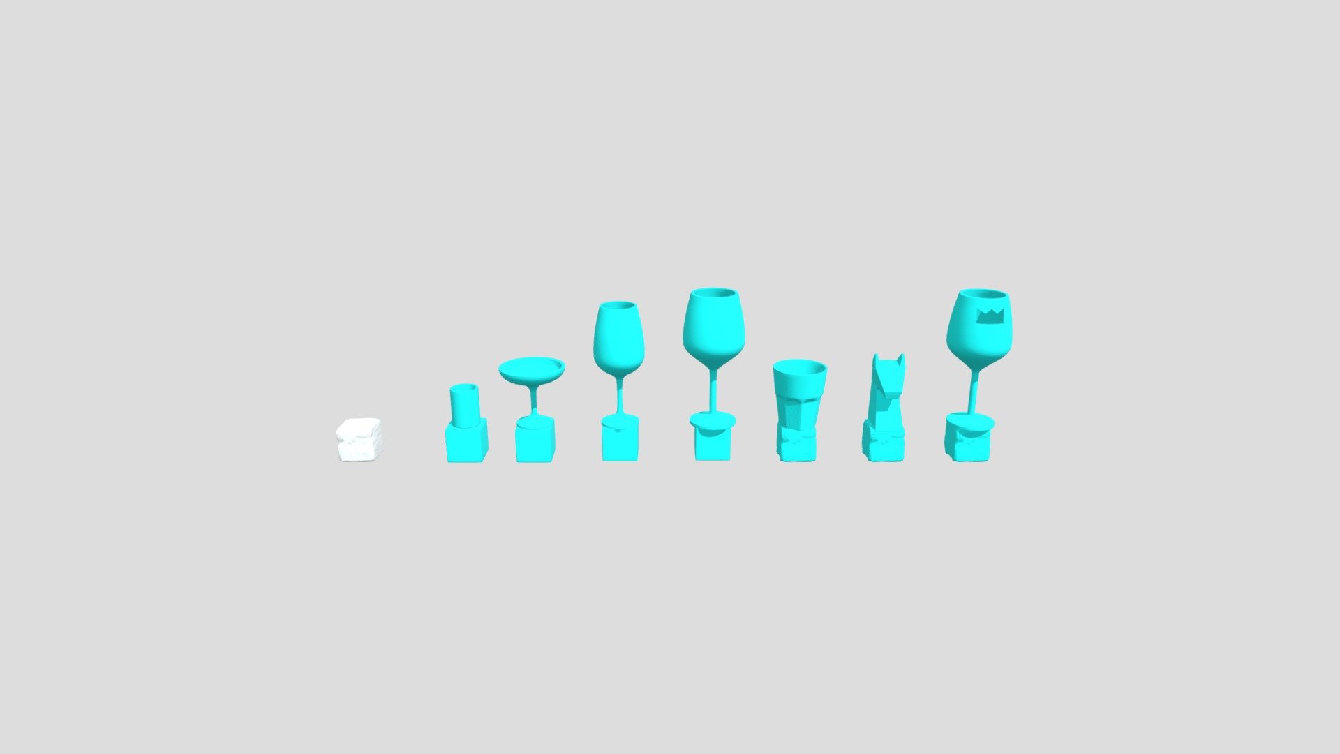 Glassware 3D chess set