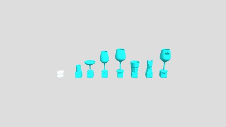 Glassware 3D chess set