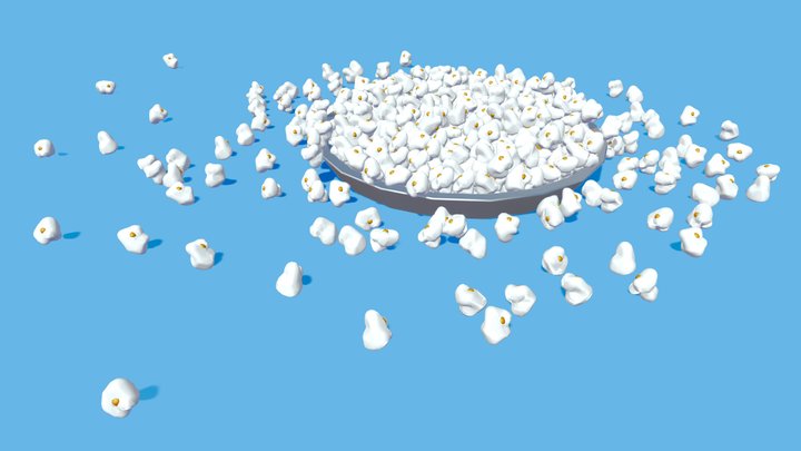Popcorn 3d model lowpoly 3D Model