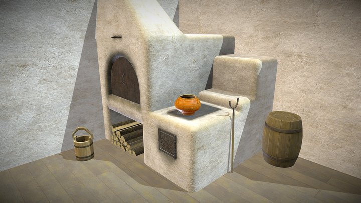 Medieval Ukrainian Oven 3D Model