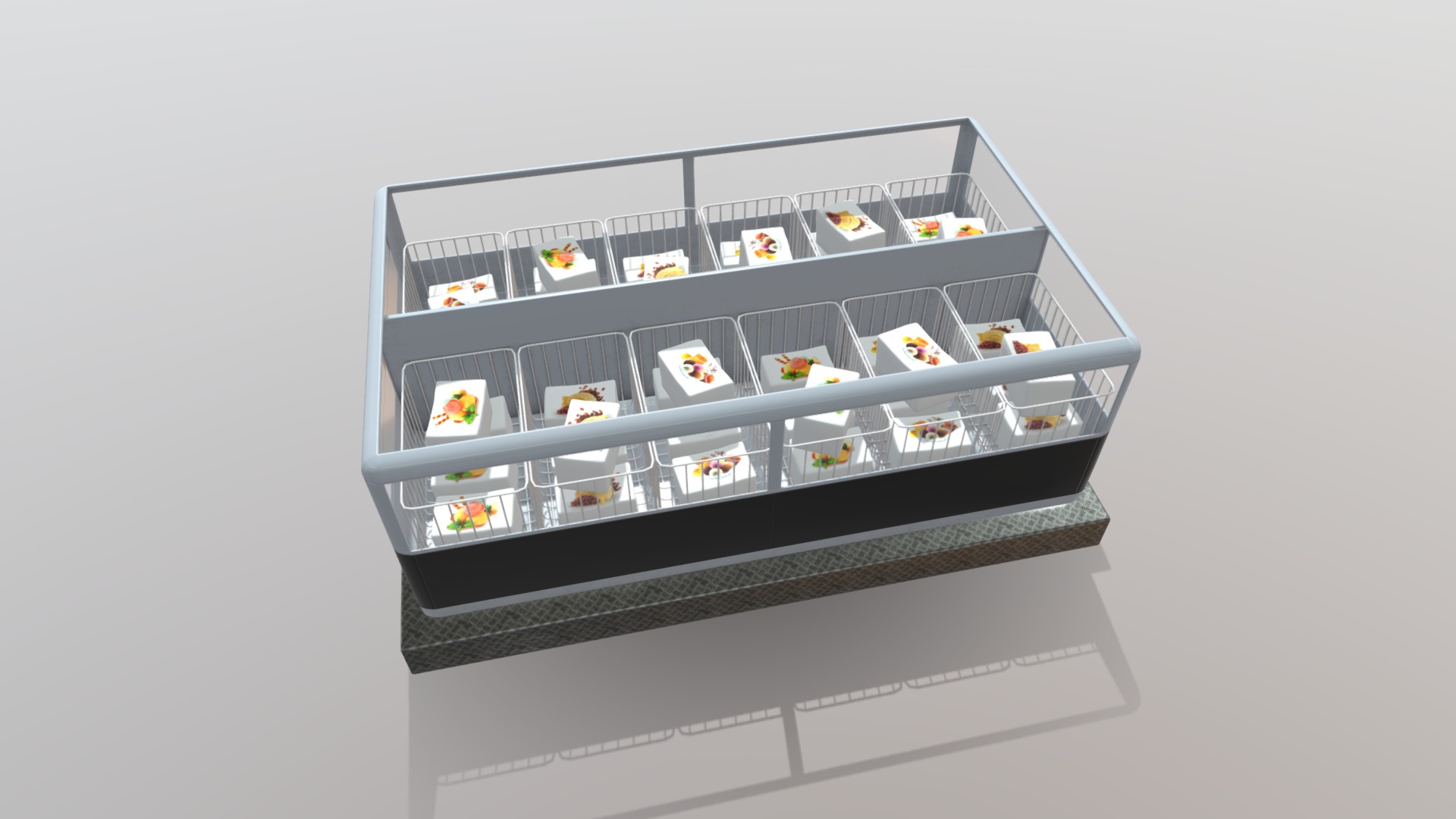 3D model Shop Fridge - This is a 3D model of the Shop Fridge. The 3D model is about graphical user interface, engineering drawing.