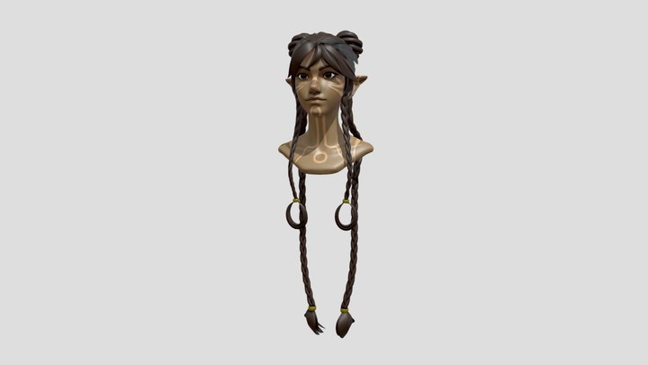 female elf head 3D Model