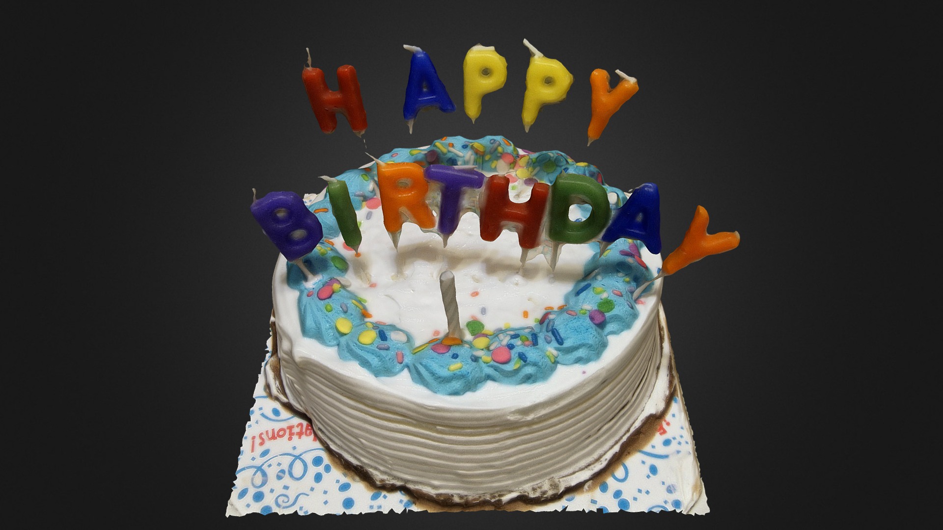 3D model Birthday Cake - This is a 3D model of the Birthday Cake. The 3D model is about a birthday cake with a theme.