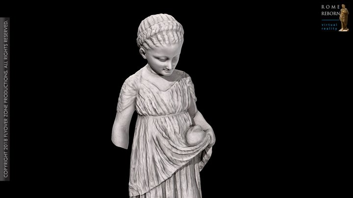 3D rendering of Girl with dove