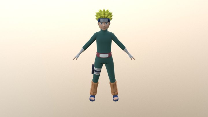 Kid Naruto Uzumaki 3D Model