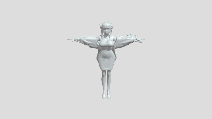 A woman in a gray dress 3D Model