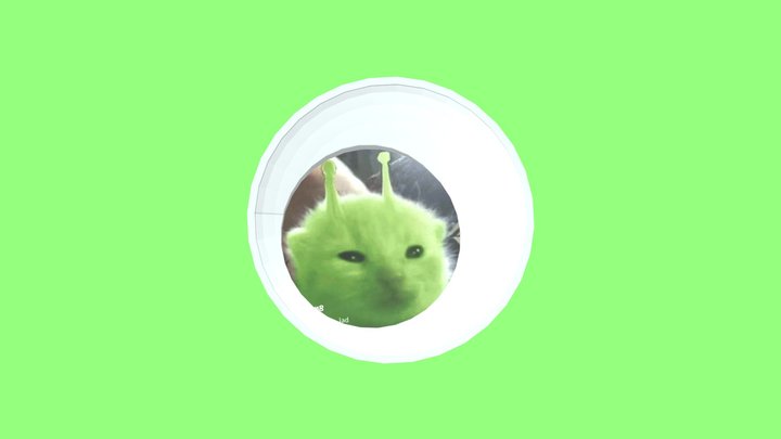 Alien Cat badge 3D Model