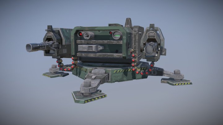 Sci-Fi Sentry Turret 3D Model